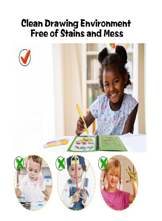PRIMEFAIR Reusable Water Coloring Book for Toddlers, Mess-Free Paint with Water, Portable Educational Doodle Drawing Toy with Refillable Pens - Color Per a Stock (1) - Image 5